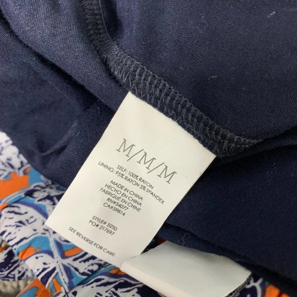 Cabi Womens Skirt‎ Size Medium Orange Blue Floral Calypso Maxi Wrap 5250